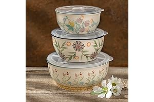 Euro Ceramica Ella Nesting Bowls Set with Lids