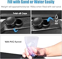 Vista 4 de Giantex 4 piezas de peso base para sombrilla de patio, 195 libras de agua y arena rellena para sombrilla voladiza, base de sombrilla de mercado al