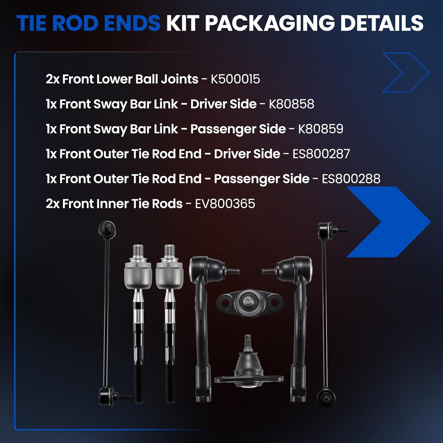 8PCS ES80028 ES80028 EV80036 Inner and Outer Tie Rod End kit Compatible with Hyundai Accent 2006-2011