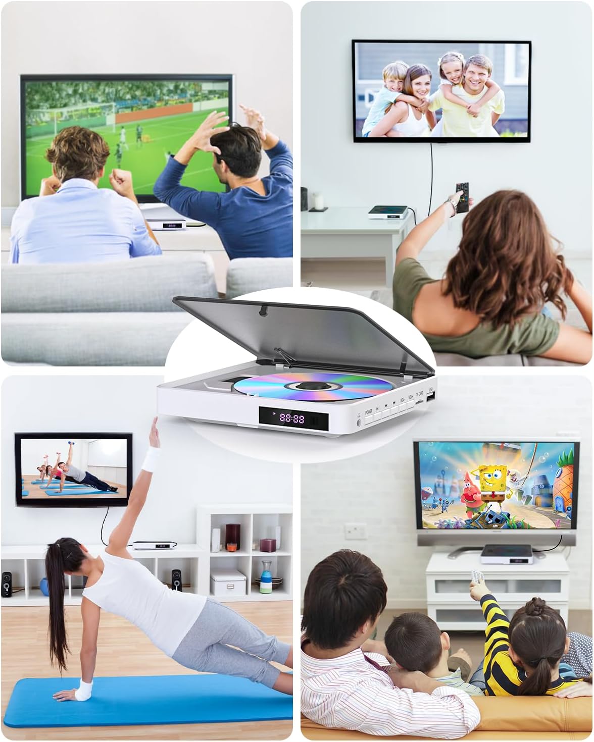 Mini DVD Player HDMI ARAFUNA 1080P DVD Players for TV Support USB, Micro-SD, CDs with Remote Control Small Region Free DVD Player for Home with HDMI AV Output Support PAL/NTSC