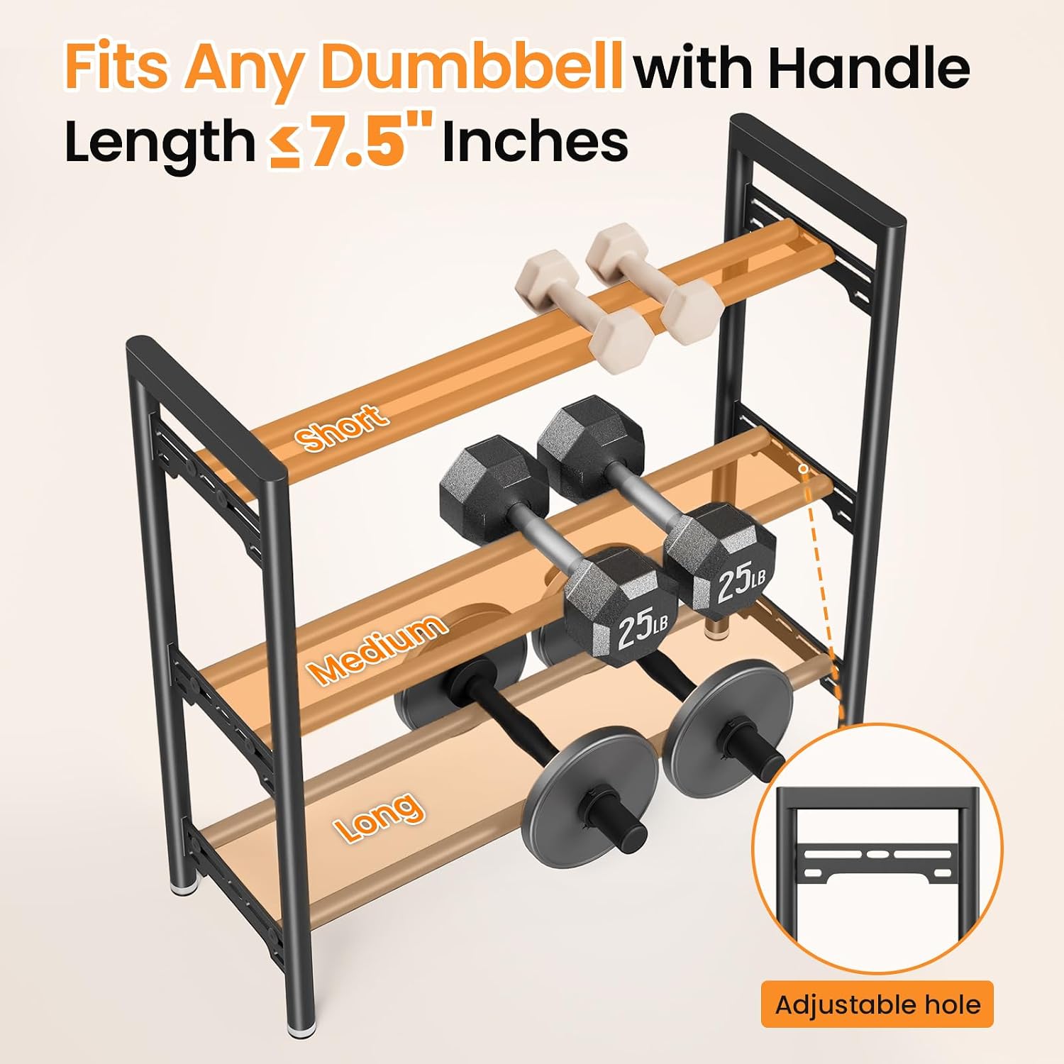Upgraded Dumbbell Rack, 600LBS | 250LBS Heavy Duty Weight Rack for Home Gym, Weight Rack for Dumbbells & Kettlebells Organizer (Rack Only)