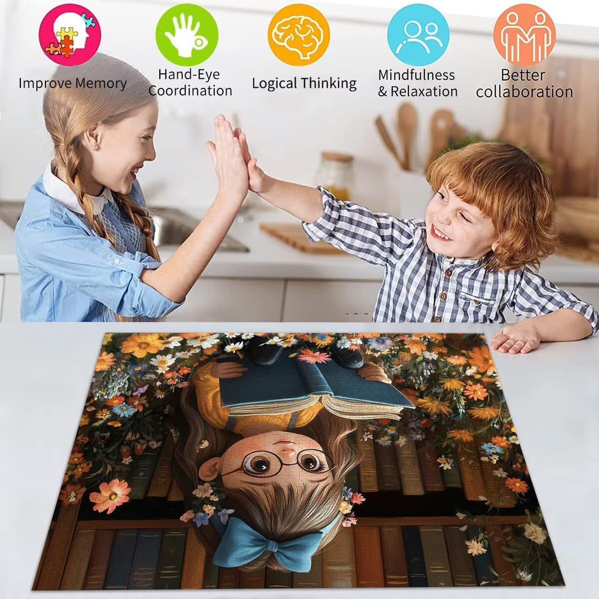 Puzzle Erwachsene 3000 Teile Mädchen Buch Educa Jigsaw für Kinder ab 8 Jahren Mädchen Jungen, Erwachsene Impossible Klassische Puzzles Schwer, Anspruchsvoll Spielspaß, Als Geschenke 81x122cm t-780