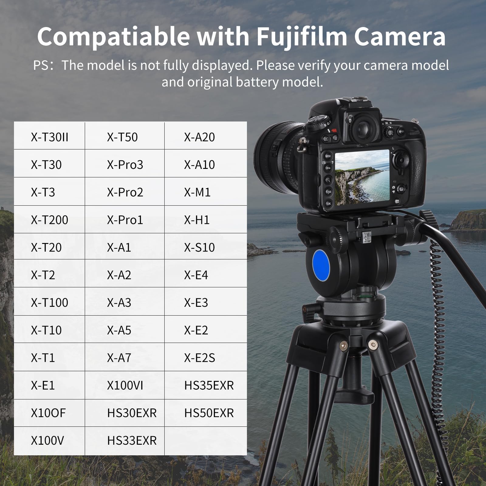 NP-W126S Fałszywy akumulator Dekoder z kablem ładującym sieciowym Typ-C Kompatybilny z Fujifilm X100F/ X-A2/ X-A3/ X-A5/ X-A7/ X-A10/ X-H1/ X-Pro2/ X-T2/ X-T3/ X-T10/ X-T20/ X-T30/ X-T100