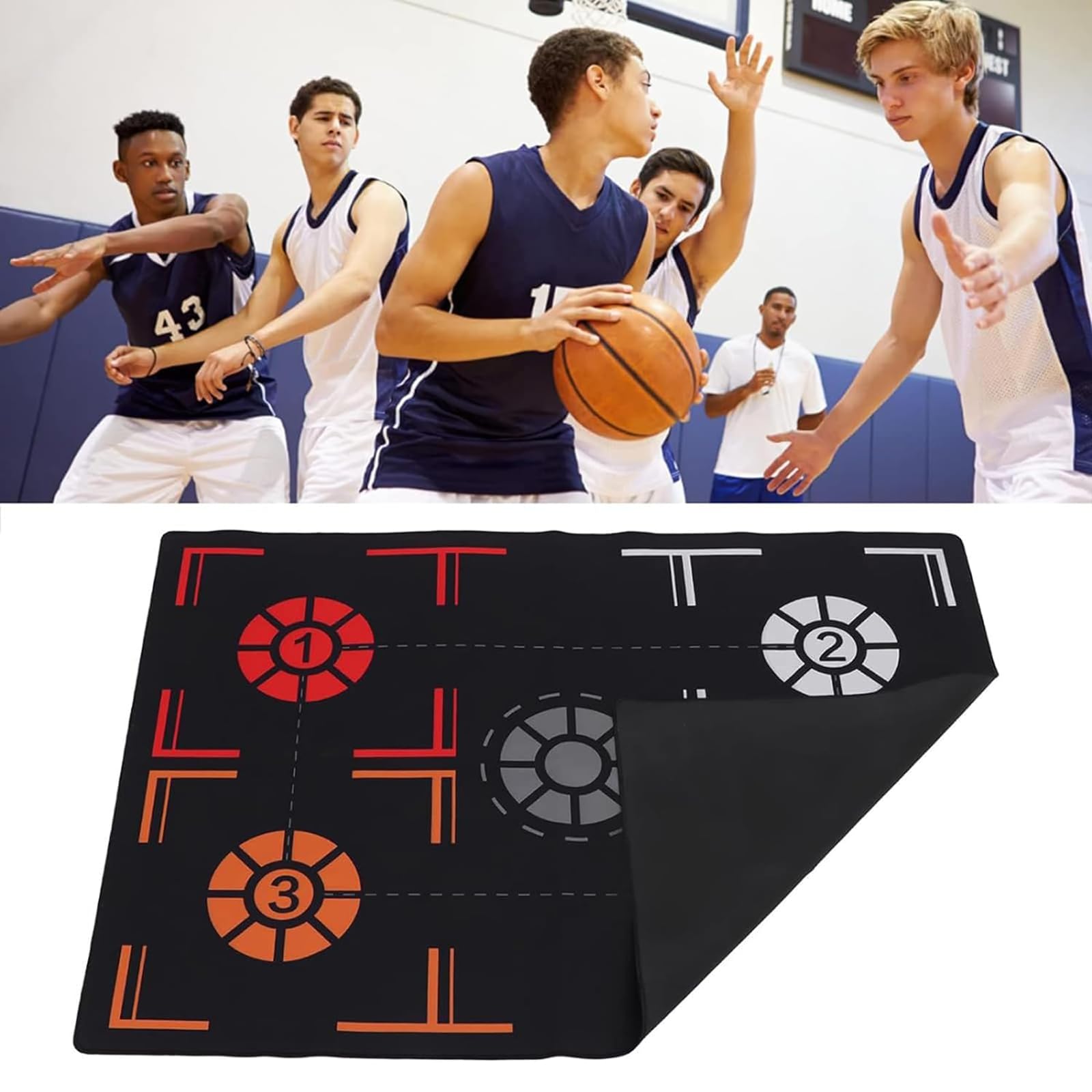 Tappetino Da Allenamento Per Basket In Gomma - Dimensioni 67x92 Cm, Spessore 2 Mm, Per Bambini Sotto I 150 Cm