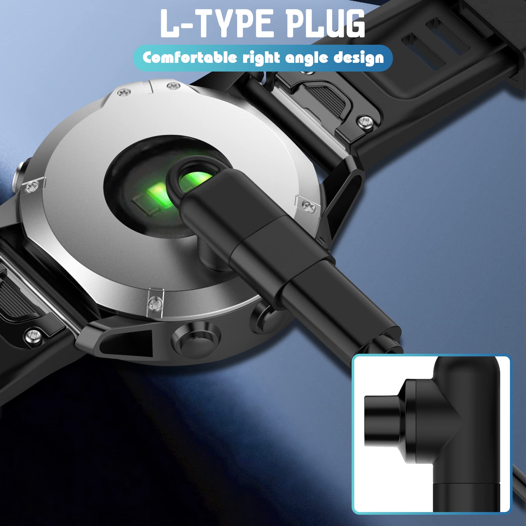 NEWZEROL Adapter USB C Kompatybilny z Vívoactive 6/5/4S, Garmin Kabel do Ładowania Zegarka Fenix 8/8 Solar/7/6, Forerunner 570/970/165/955/965, Venu 3S/2S, Epix2-Czarny