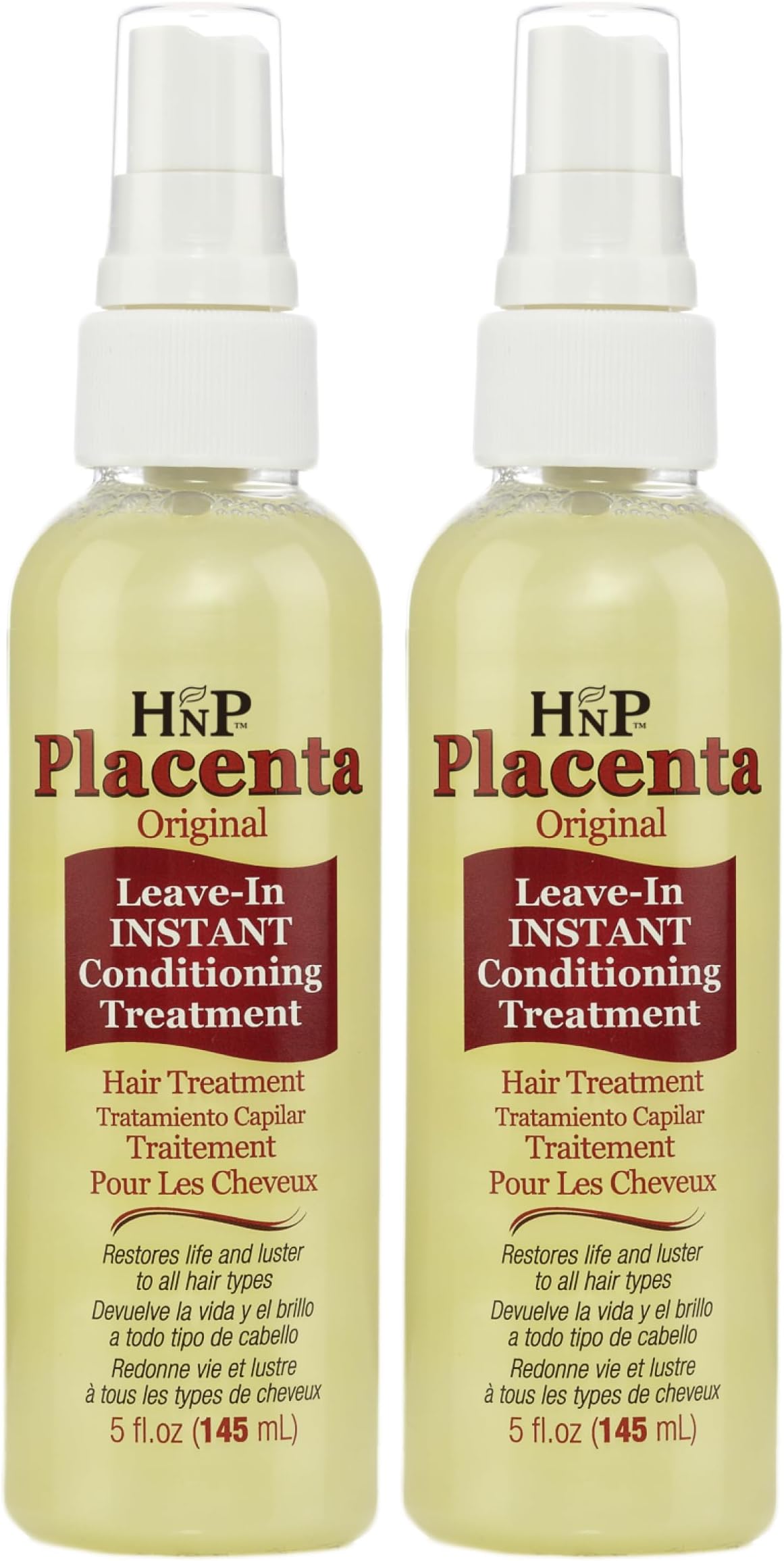 HNP Placenta Original Leave-In Conditioning Hair Treatment Pump, 5 Oz - Pack of 2