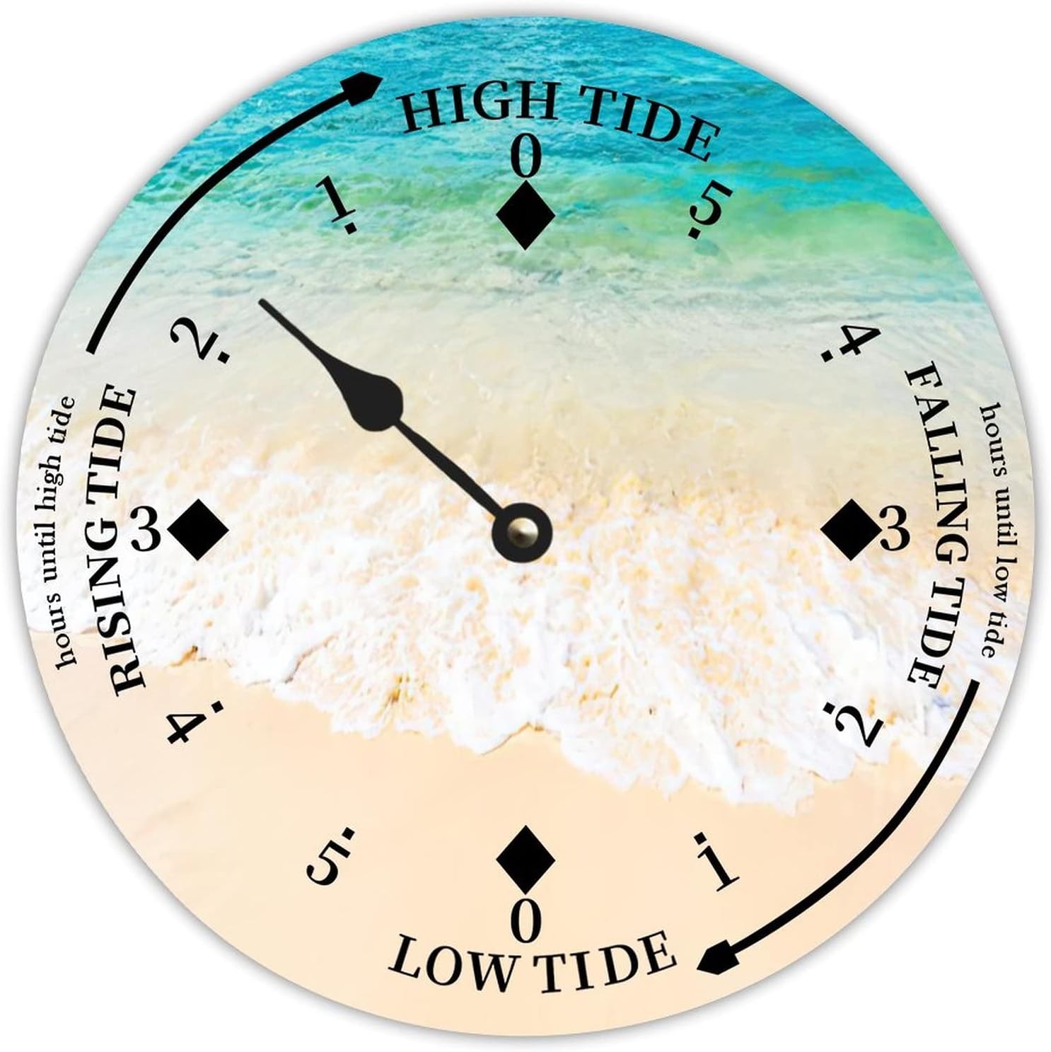 Beach Time Tide Clock Tropical Beach Ocean Time Clock Wood