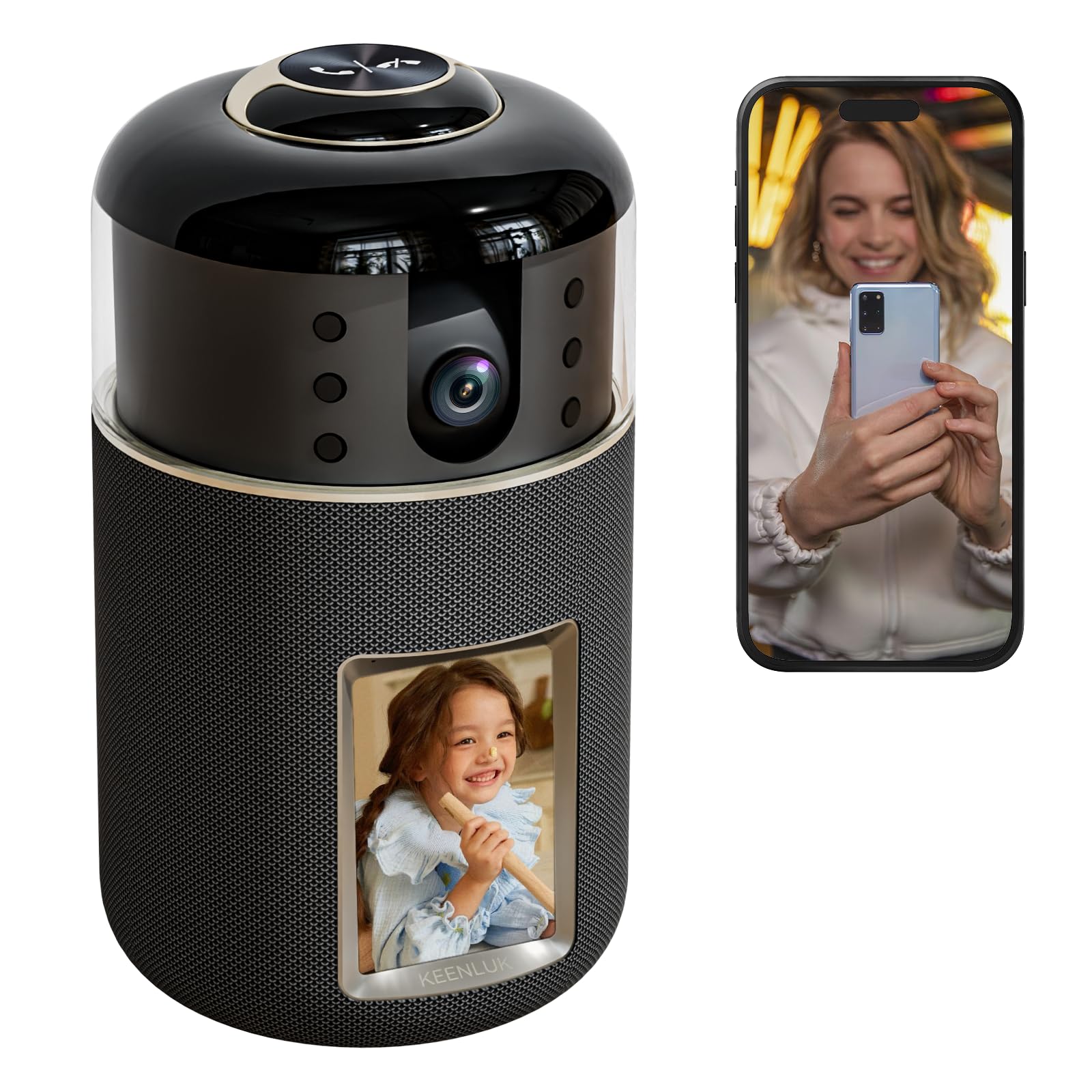 KEENLUK Home Security Camera with 3.5" Screen Camera for Elderly, Baby and Pets, Two Way Function for Elderly, 1080P Dog Camera with Motion Detection