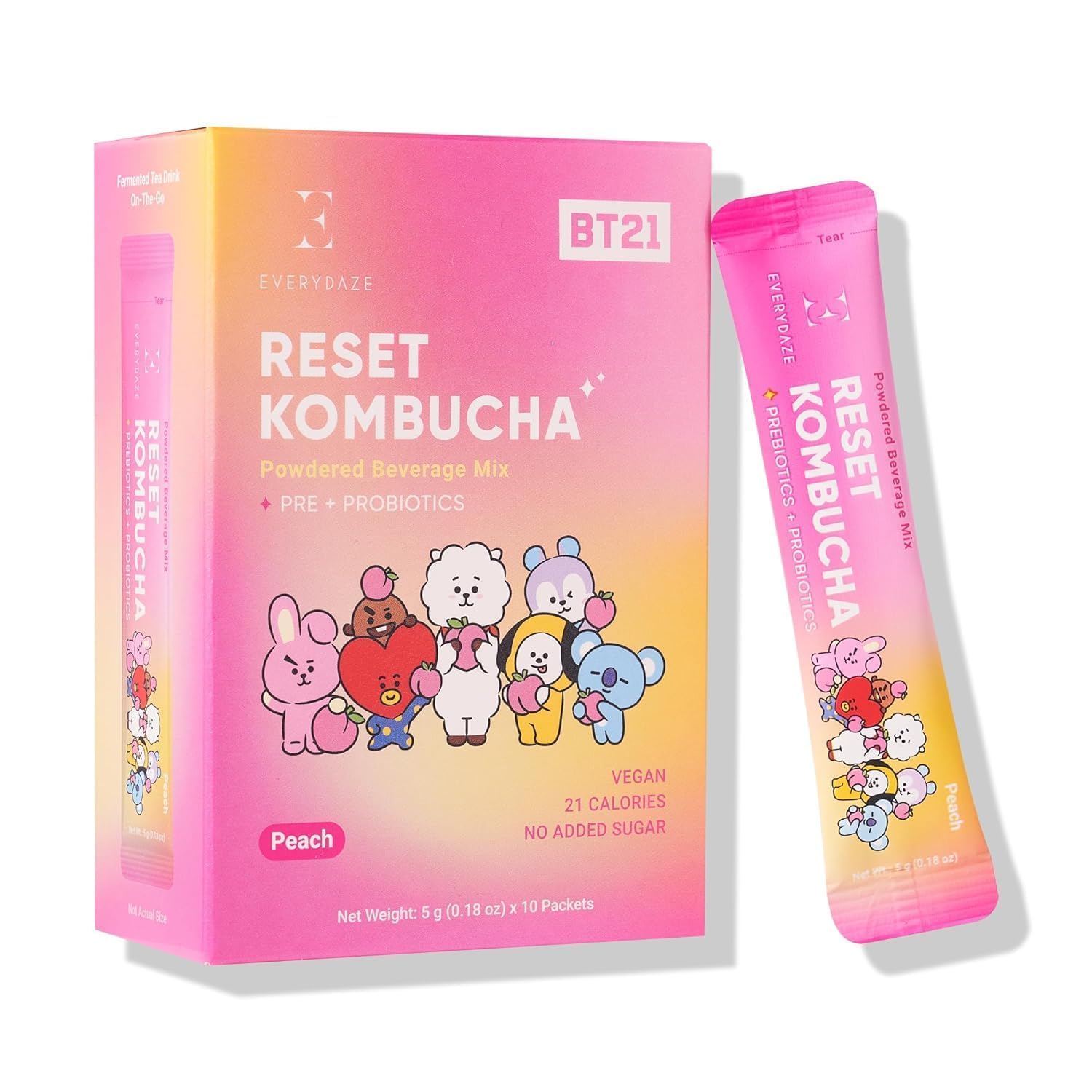 Amazon.com: Everydaze BT21 Reset Kombucha Tea Powdered Beverage