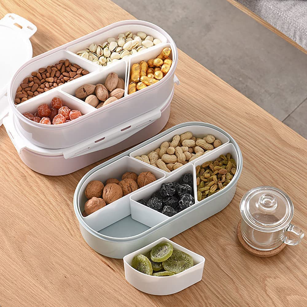 Bandeja de Fruta Multifuncional Caja de Almacenamiento de Caramelo Caja de Almacenamiento de Frutas secas Pendientes de contenedor de Joyas Contenedor de exhibición de joyería.,B