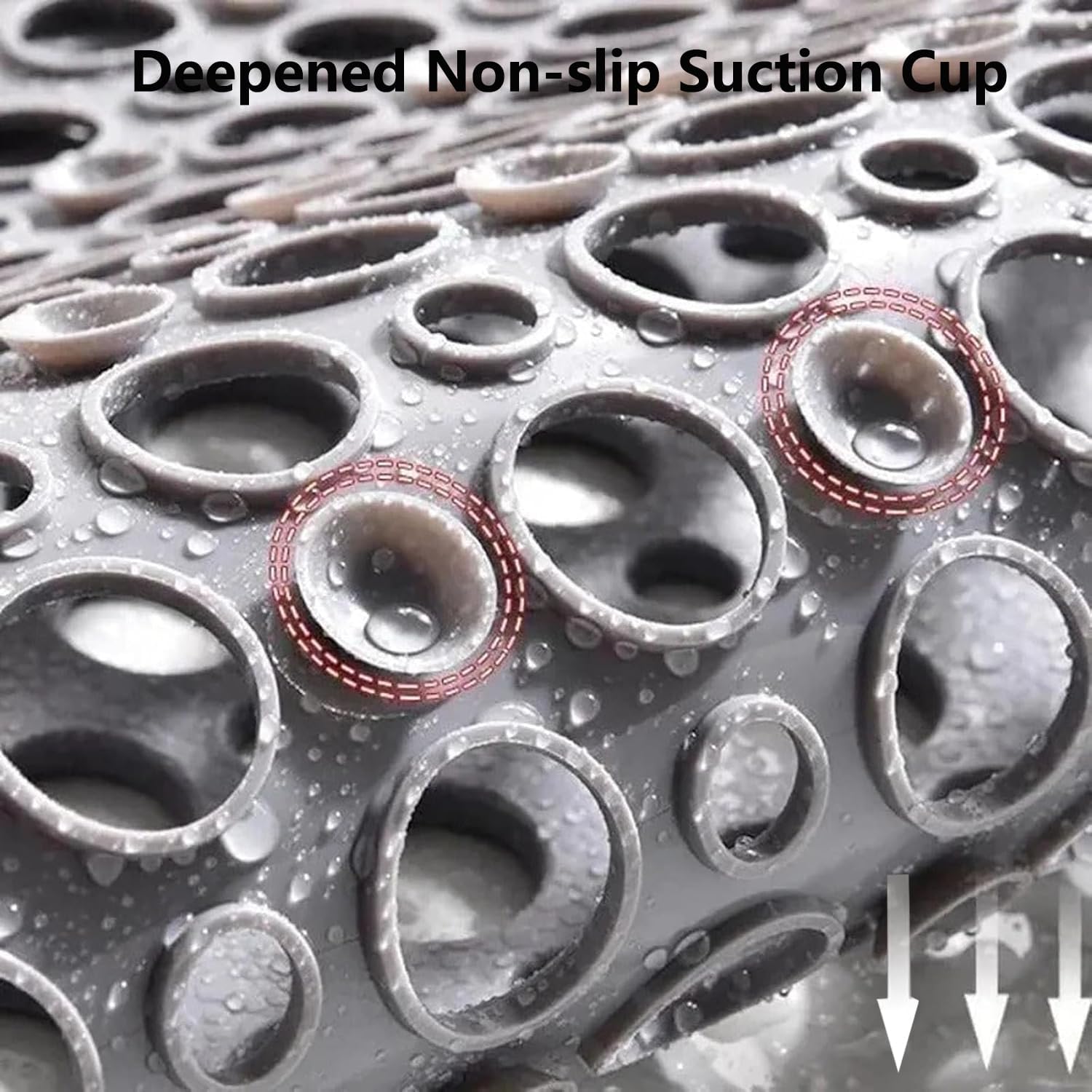 Casa and Beyond Shower Mat,Non Slip Bath Mat and Shower Mat with Suction Cups and Drain Holes,Bathroom Mat Easy to Clean Soft Machine Washable,Bathtub Mat Easy Dry&Cut (Gray,35" x 24"(Rectangular))