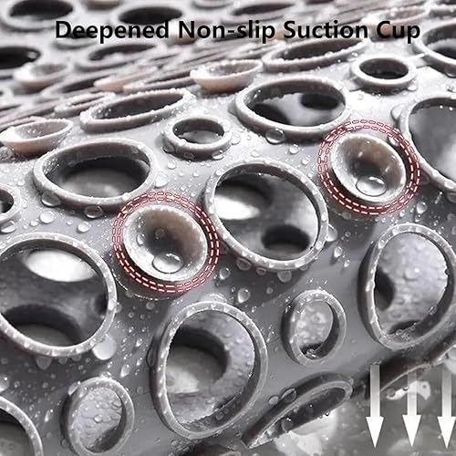 Miniatura 2 de Casa and Beyond - Tapete de ducha antideslizante con ventosas y agujeros de drenaje, tapete de baño fácil de limpiar, suave, lavable a máquina,