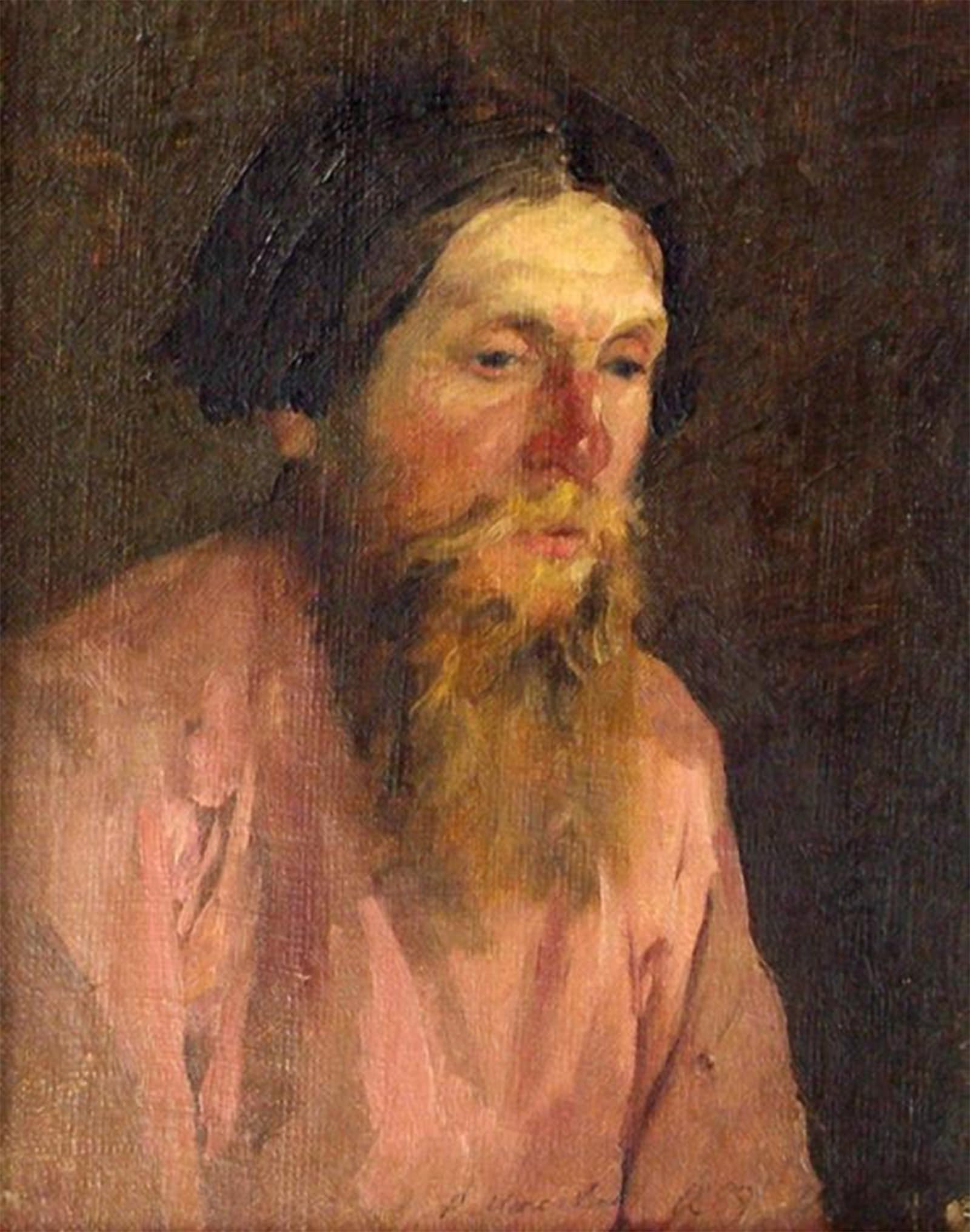 SERENDIPITP Retro Picture Poster Wall Art Pictures Painting Peasant Portrait of the Artist's Father by Filipp Andreevich Malyavin Wall Art Canvas Print for Wall Decor 60x90cm