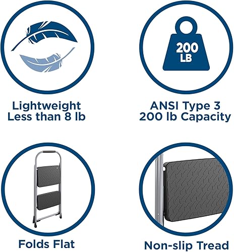 Miniatura 34 de Cosco 11408PBL1E Taburete plegable de tres escalones grandes con empuñadura de goma, platino y OXO Good Grips - Ensaladera grande