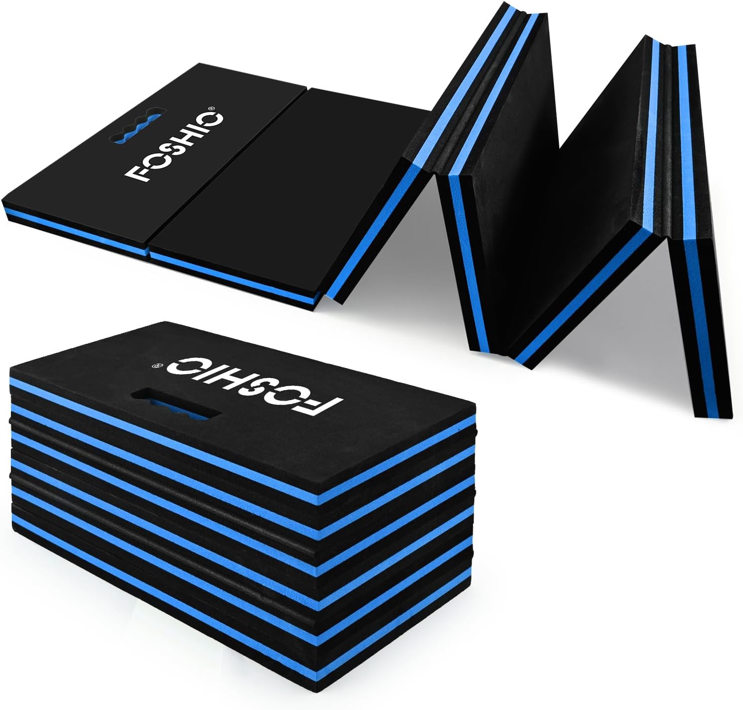 FOSHIO Foldable EVA Mat with Carrying Handles - Thick Kneeling Mat for Mechanics, Garage, Picnicking, Gardening, Camping, Home Gym