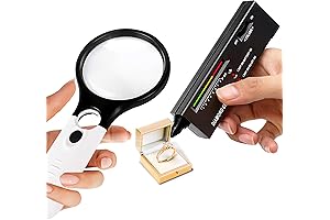 Professional Diamond Tester Pen with Magnifying Glass and Light for Jewelry Inspection