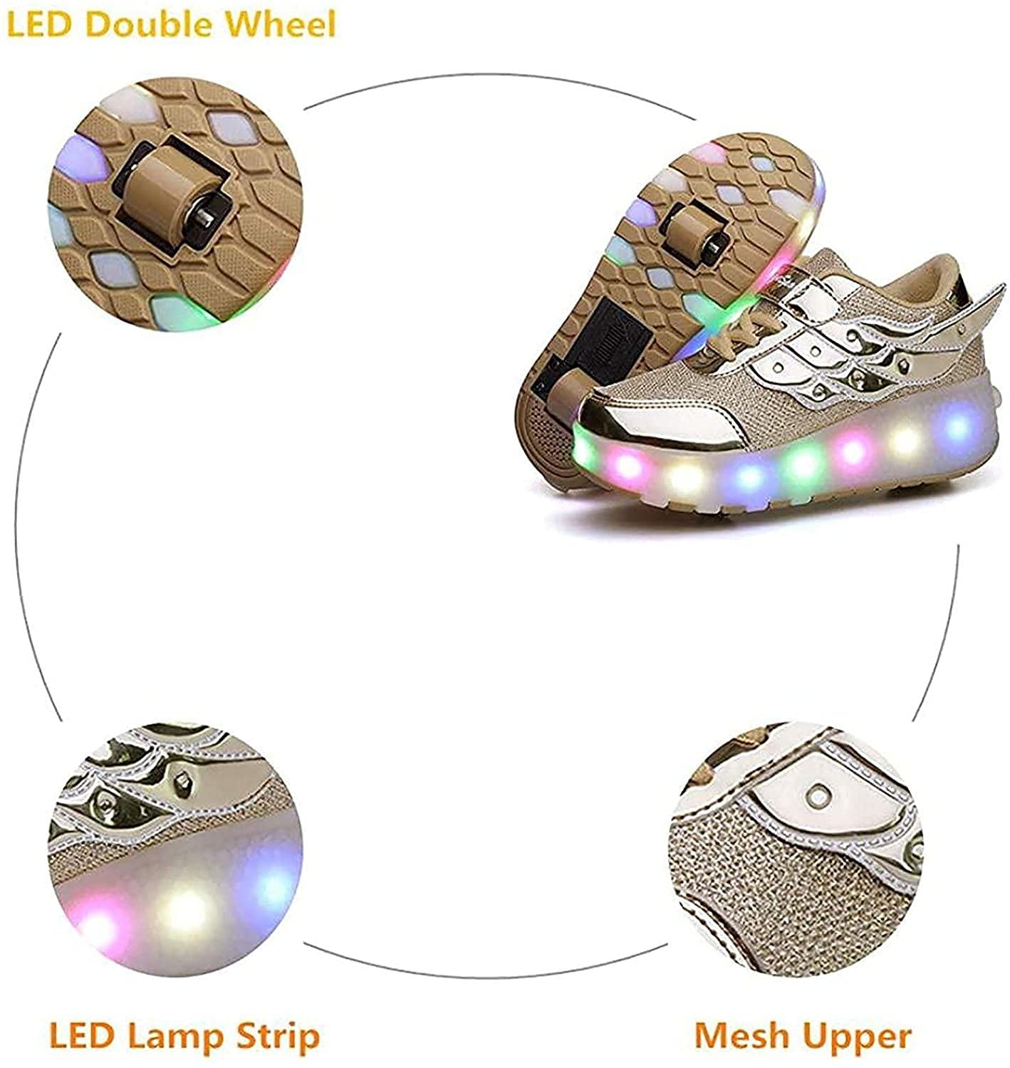 Wielen Sneakers met dubbele wielen Jongen Meisje Roller Sneakers Rolschoenen Vervormingsschoenen Rolschaatsschoenen kopen vanaf een prijs van 85