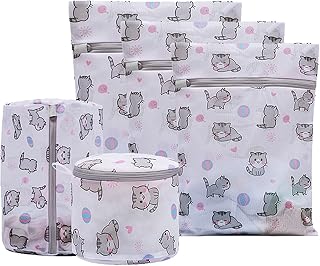 Mesh Laundry Bags, Xducom Set of 5 Delicate Laundry Bag for Washing Machine,Clothing Washing Bags with cat Prints,Garment ...