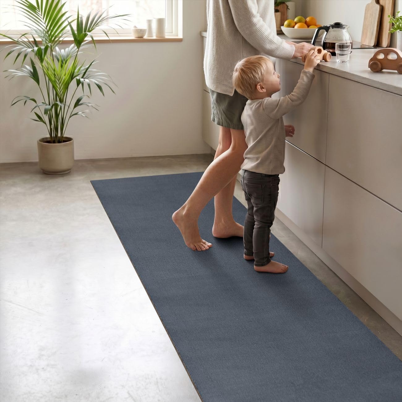 ANRO Tappeto Bagno Tappetino Doccia Antiscivolo Microfibra Antracite 60 x 240 cm Asciugatura Rapida Lavabile Morbido al Metro