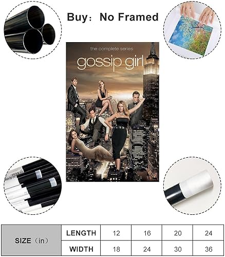 Miniatura 2 de Yanertds Póster de la serie de televisión Gossip Girl, lienzo para pared, pintura impresa para decoración de pared del hogar, 16 x 24 pulgadas (15.7