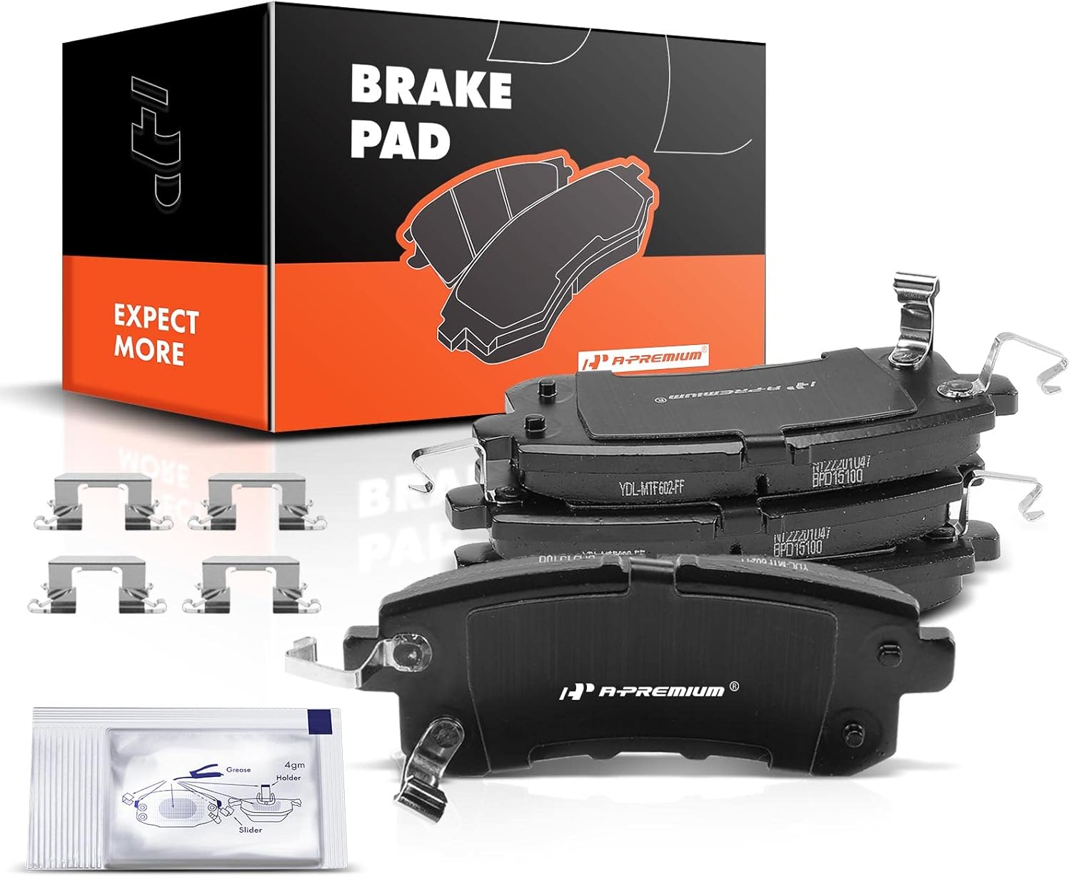 A-Premium Rear Ceramic Brake Pads Set Compatible with Nissan Armada 2017-2019 & Infiniti QX80 2014-2019, QX56 2011-2013, 4-Pack