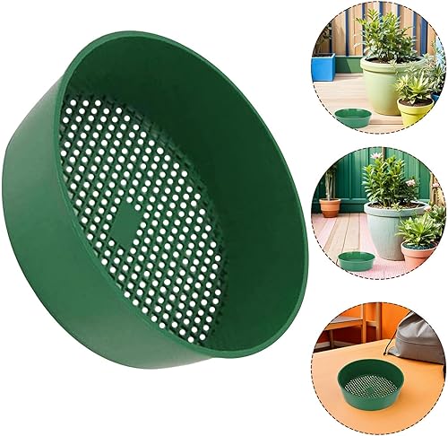 Vista 16 de Herramienta de tamiz de malla de tamiz de jardín de plástico, 4 piezas, enigma manual de tamizado de suelo para rocas, desechos de arena, suministro