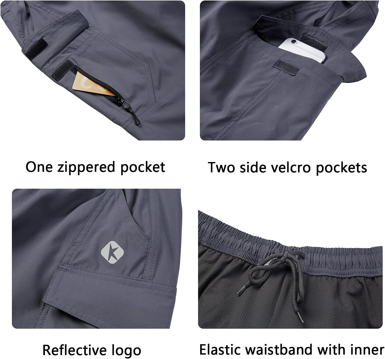 Ksmien Men's Mountain Bike Shorts 3D Padded MTB Bicycle Cycling Shorts Lightweight Loose-Fit - Image 5