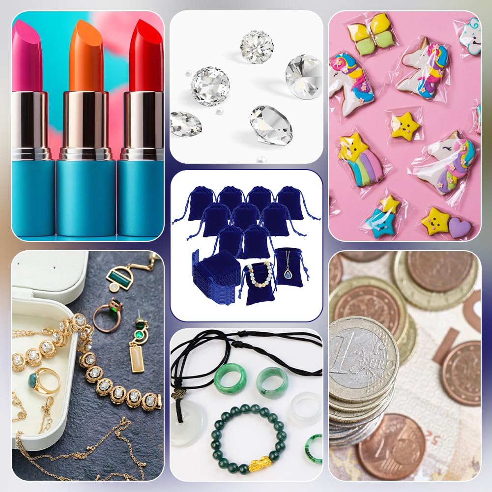 Sacchetti Velluto Per Gioielli 7x9cm - Set 38 Pezzi 19 Colori Con Coulisse - Foto 5