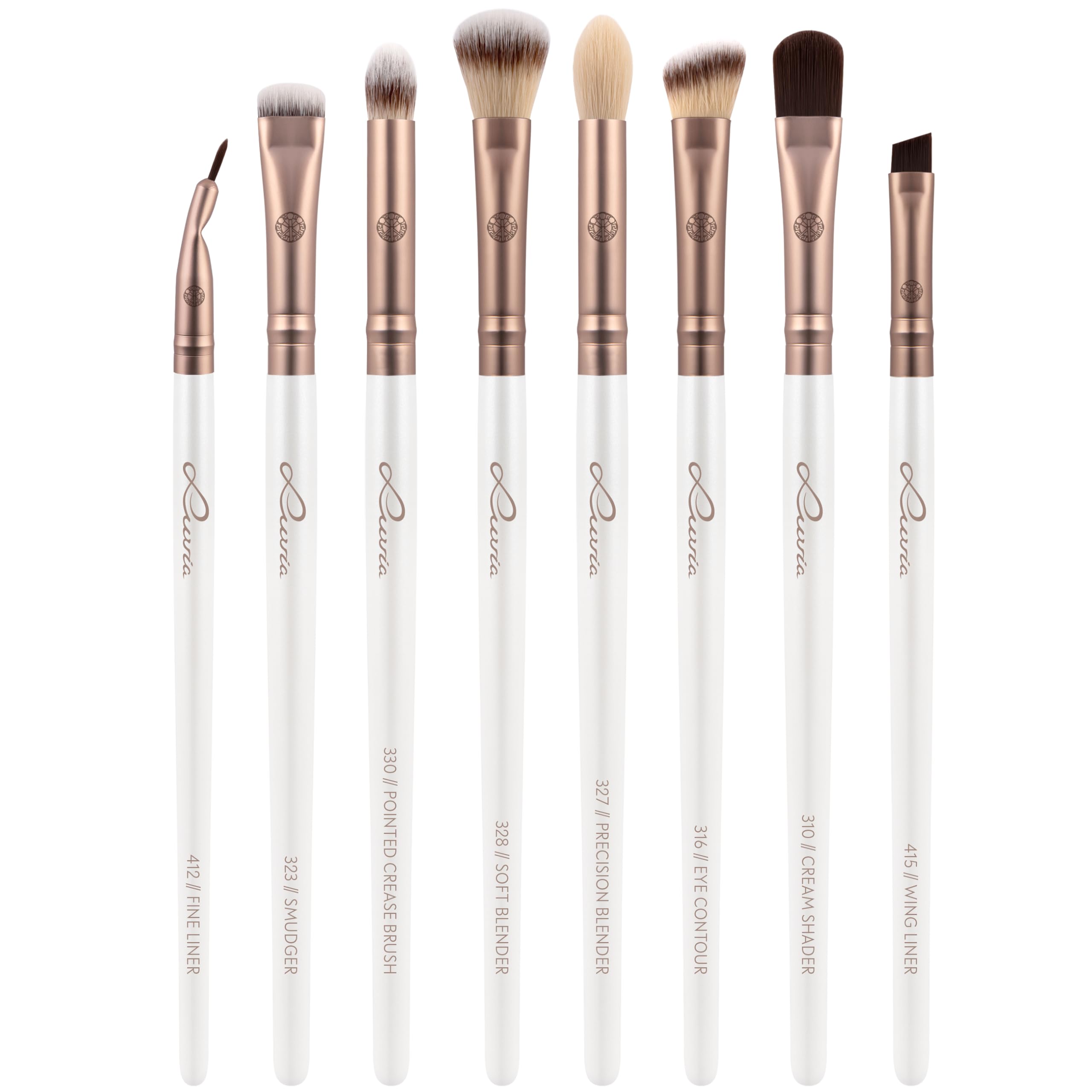 Luvia Ultimate Glam Kit de 14 pinceaux de maquillage végétaliens avec éponge mélangeur et tampon en poudre pour fond de teint, blush, surligneur et fard à paupières