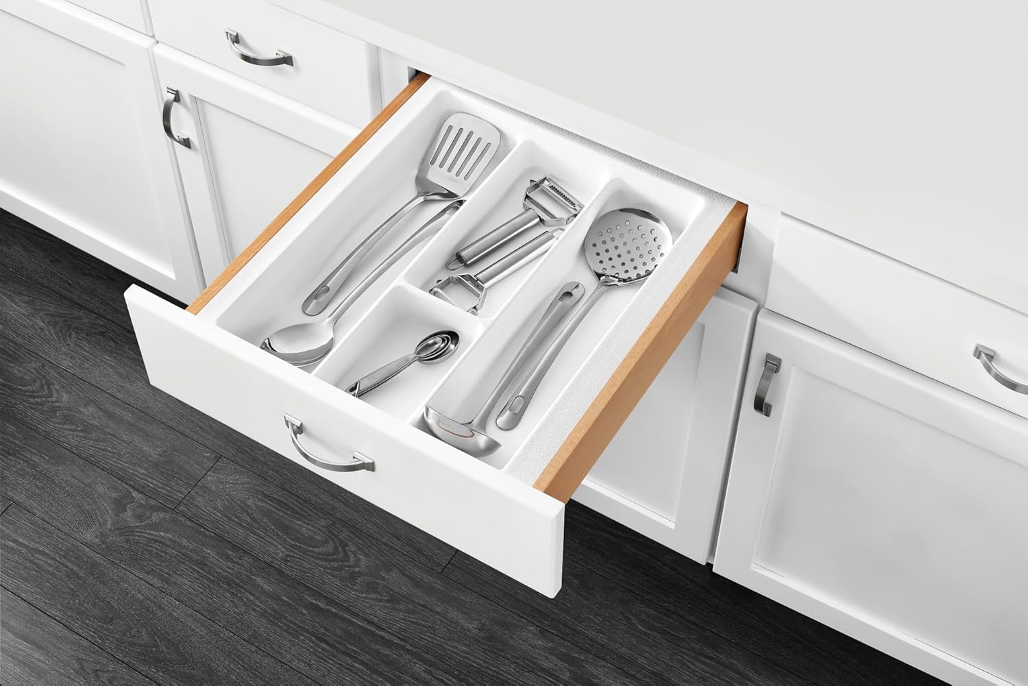 Rev-A-Shelf Polymer Trim-to-Fit Glossy Drawer Insert Utensil Organizer