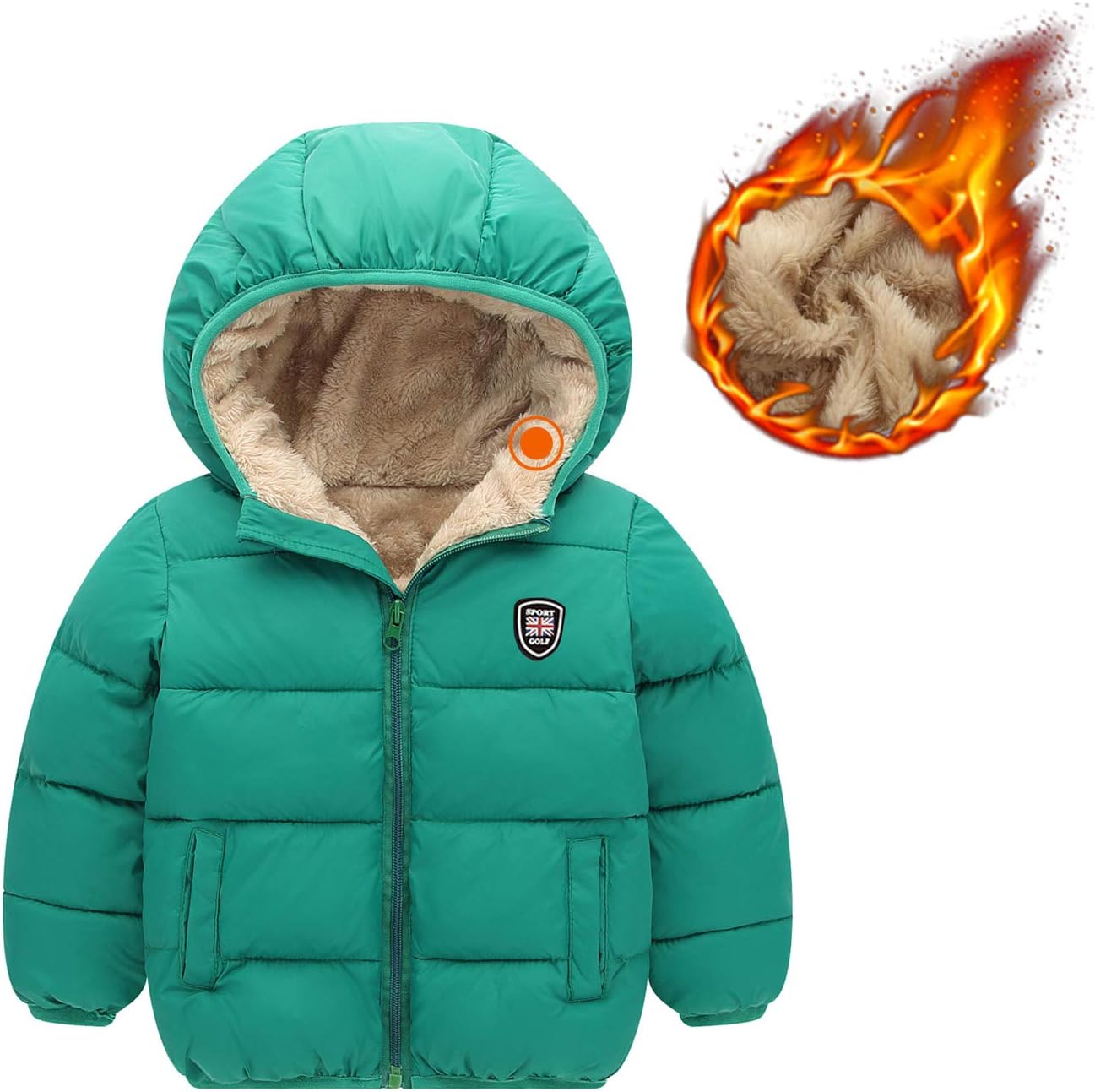 Happy Cherry Toddler Down Jacket Removable Hooded Windproof Snow Winter Coat Outwear