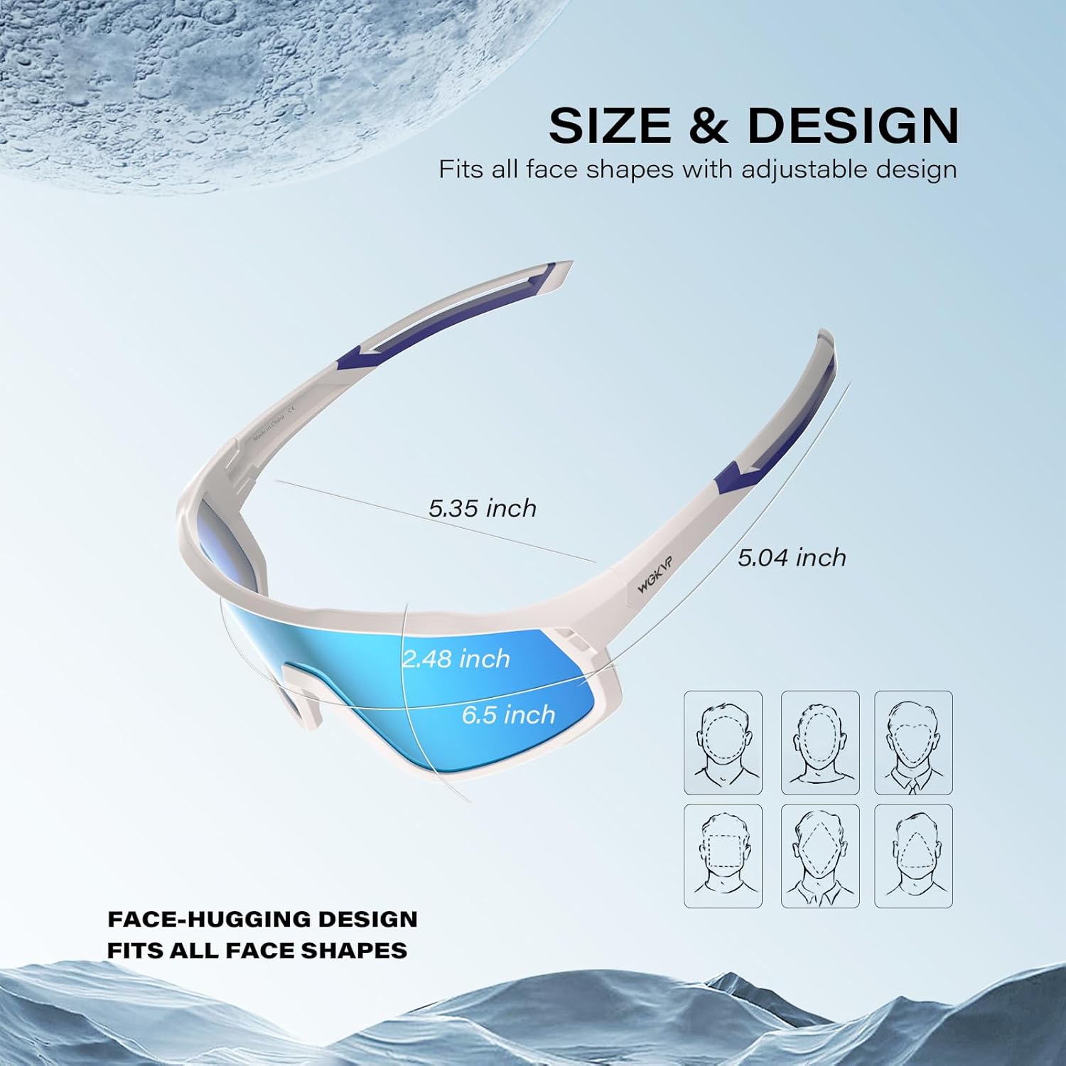Polarized Sports Sunglasses for Men and Women, UV400 Protection, Running and Cycling glasses