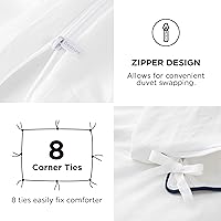 Vista 277 de Bedsure - Juego de ropa de cama de 2 piezas con 1 funda de edredón y 1 funda de almohada, extrasuave, prelavado, con cremallera, sin edredón