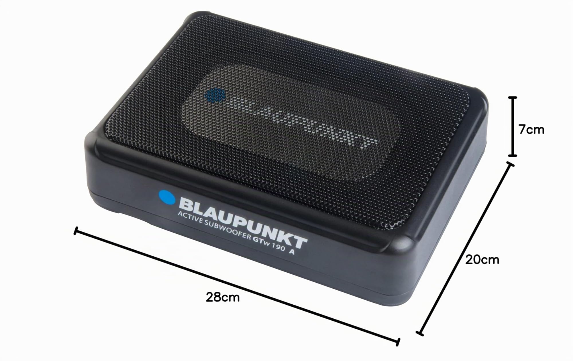 Blaupunkt GTw 190 A | Subwoofer Activo de 150 W de Potencia máxima, Compacto, subwoofer bajo el Suelo