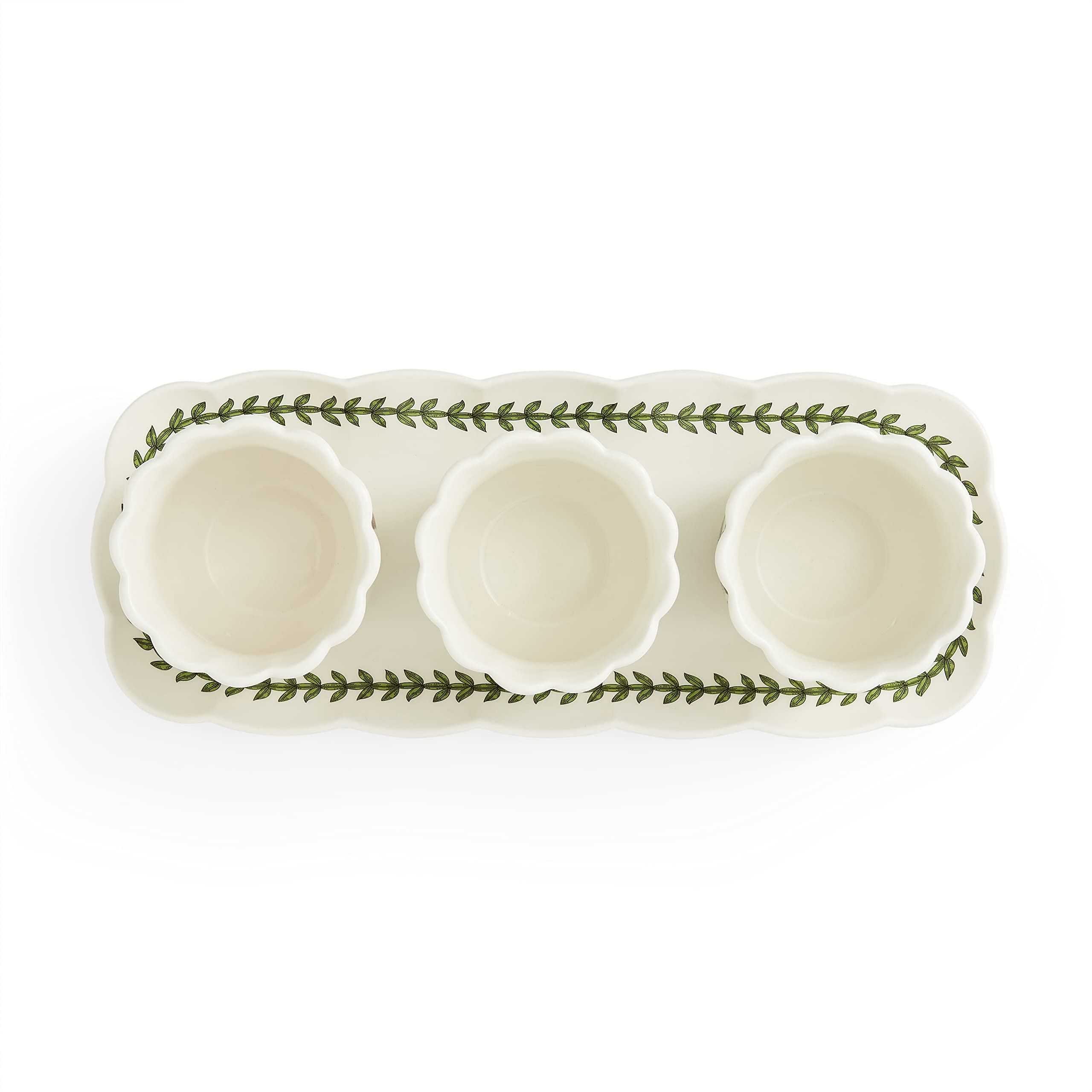 Portmeirion - Botanic Garden Bouquet Collection – Set di pentole per erbe con vassoio – Vaso per piante da interno – Vaso per erbe aromatiche – Set da 4 pezzi
