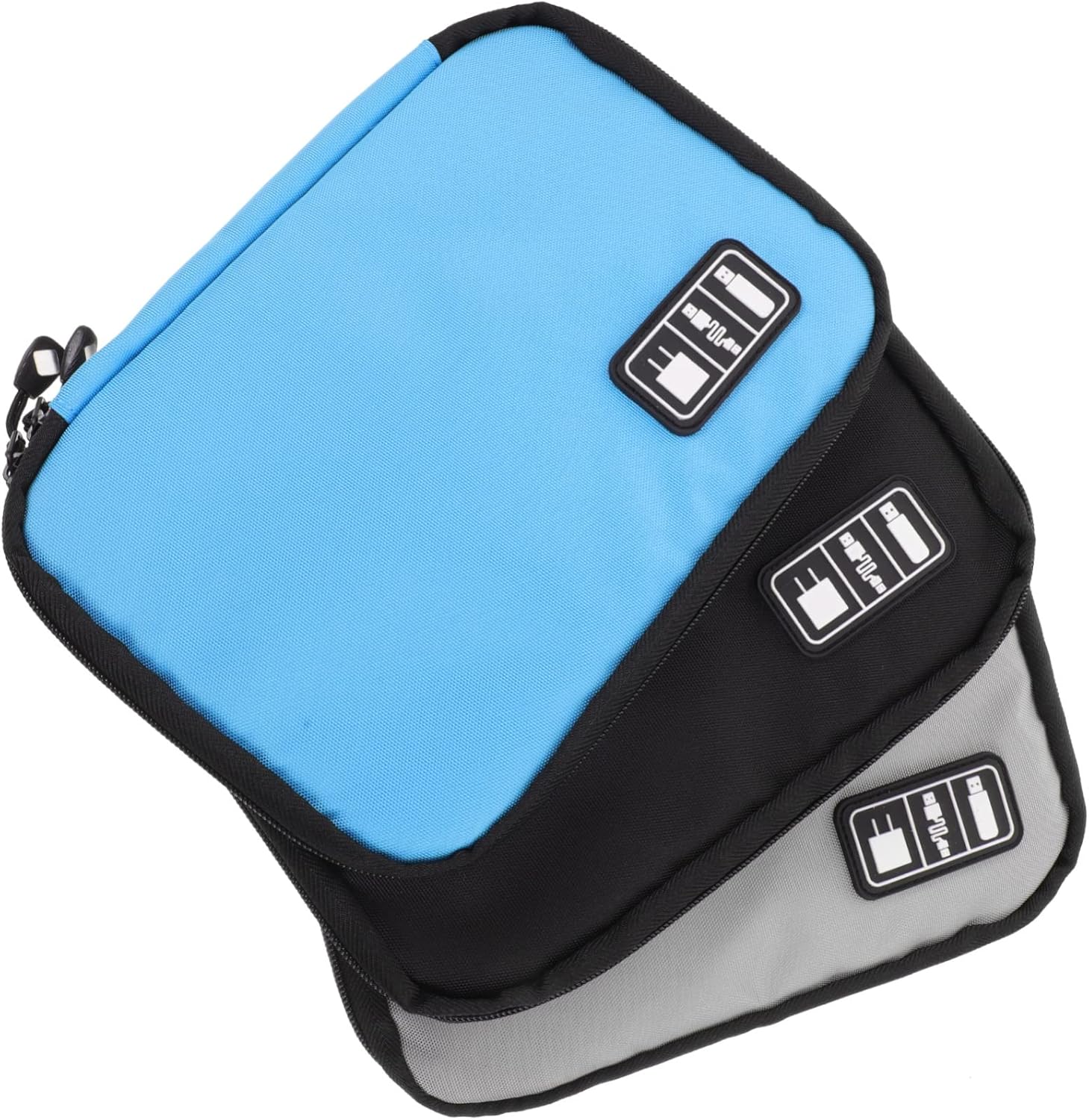 3pcs Portable Electronic Organizer Bag Multi-functional Travel Storage Case for Cables Chargers Earbuds and Accessories for Travel and Daily Use