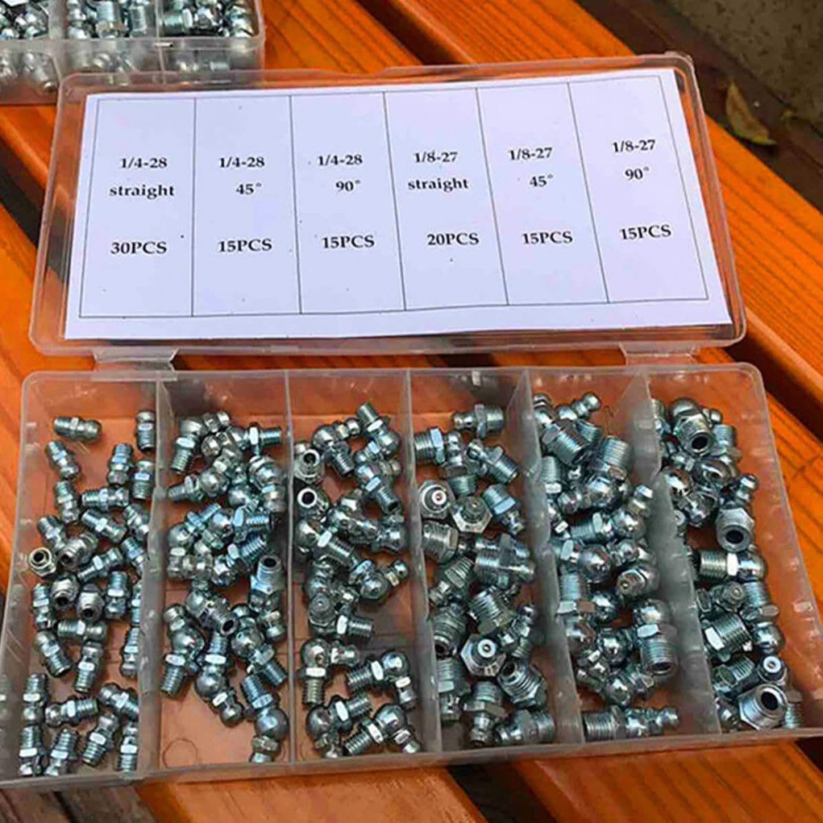 260 Pièces Graisseur Hydraulique en Fer Galvanisé Argenté M6 M8 M10 Raccords Droits et Coudés 90° pour Lubrification Mécanique et Assemblages Automobiles