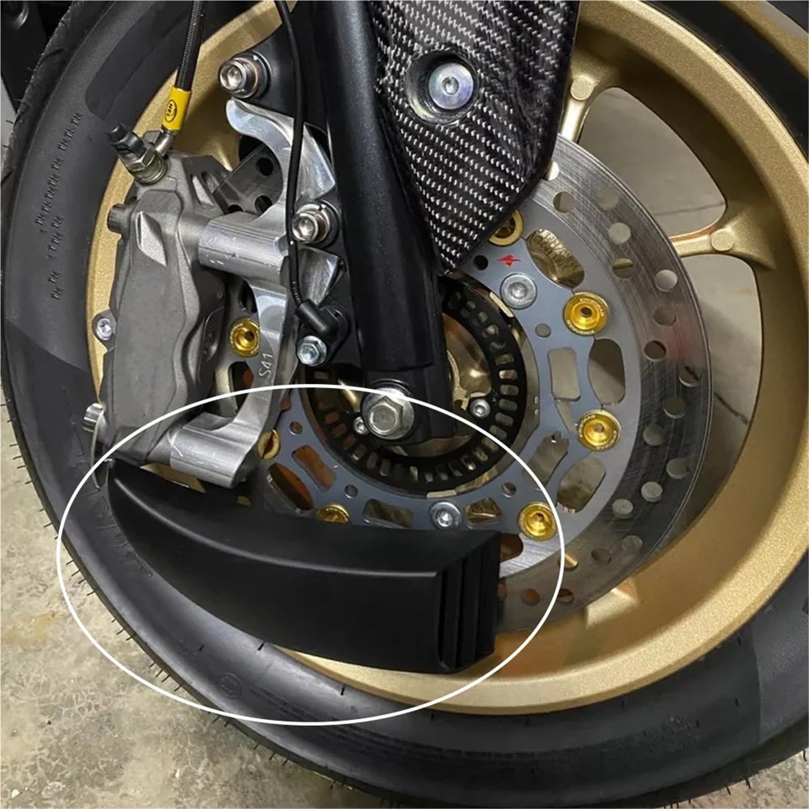 Conductos de refrigeración de aire de pinza Conductos de aire de refrigeración del disco delantero y enfriador de pinza de freno compatibles con Kawasaki ZX10R, ZX6R, ZX-10R, ZX-6R.(Glossy Black)