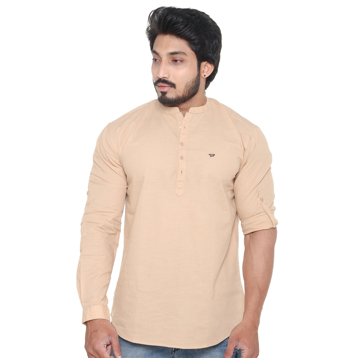 twist Mens Cotton Linen Chinese Collar Full Sleeve Kurta-picture-24