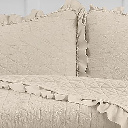 Miniatura 4 de Avanti Linens - Juego de edredón individual, ropa de cama lujosamente suave con funda a juego, decoración de dormitorio de granja (Charlotte Ecru,