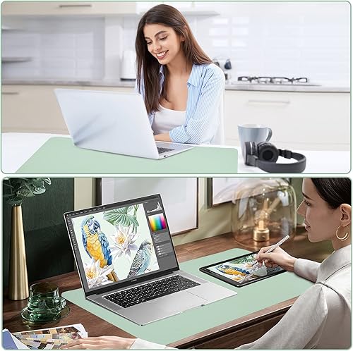 Miniatura 2 de PINKCAT - Alfombrilla de escritorio, grande de una cara, protector de escritorio impermeable y a prueba de aceite, alfombrilla de escritorio