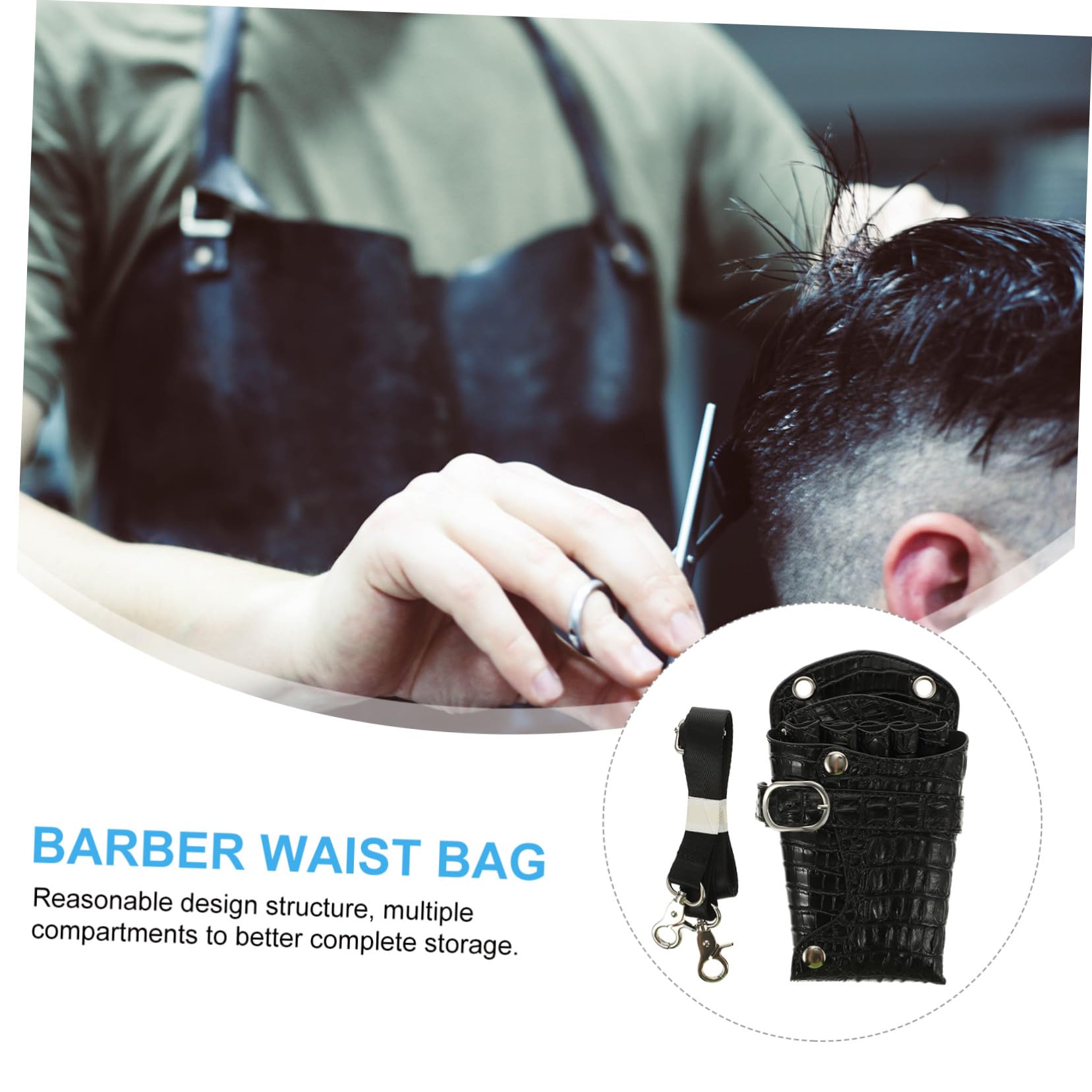 Friseurscheren Etui Schwarz aus Pu mit Mehreren Fächern