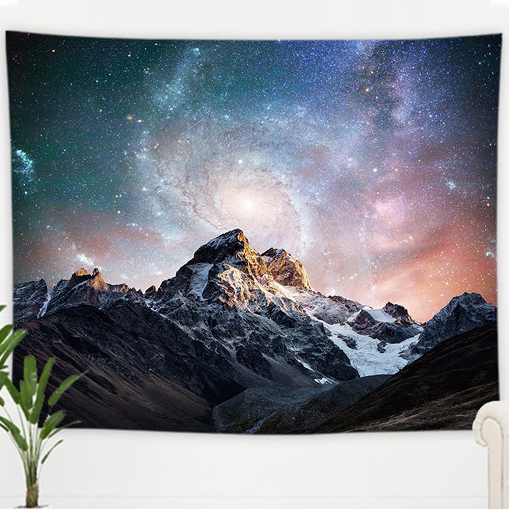 Tentures Murales Galaxie - Tissu Polyester - Motif Espace, Étoiles - Tailles 150x130 Cm à 230x180 Cm - Décoration Chambre, Salon - 12