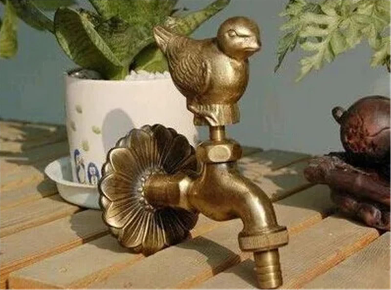 Wasserhähne im Freien Dekorativer Außenhahn in ländlicher Form for den Garten, mit antikem Bronzehahn for die Waschmaschine
