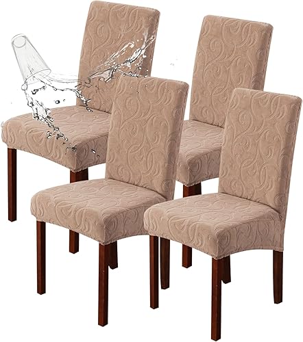 Vista 37 de Genina Fundas impermeables para sillas de comedor, fundas elásticas para sillas Parsons para comedor, cocina, funda protectora para silla