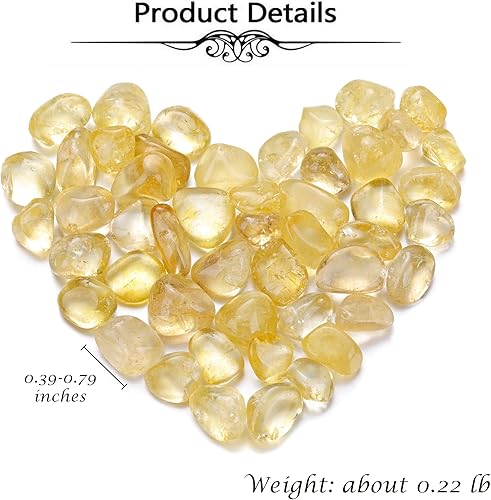 Miniatura 5 de Top Plaza Piedras de cristal de citrino a granel, piedras preciosas curativas de reiki de citrino natural real, pequeñas piedras pulidas para