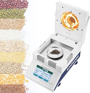 Lab Moisture Analyzer, Precision Lab Moisture Tester with High-Efficiency Halogen Lamp, Tester Halogen Moisture Meter with Temperature Control 60-160  , for Rapid Moisture Test 100g 0.005g