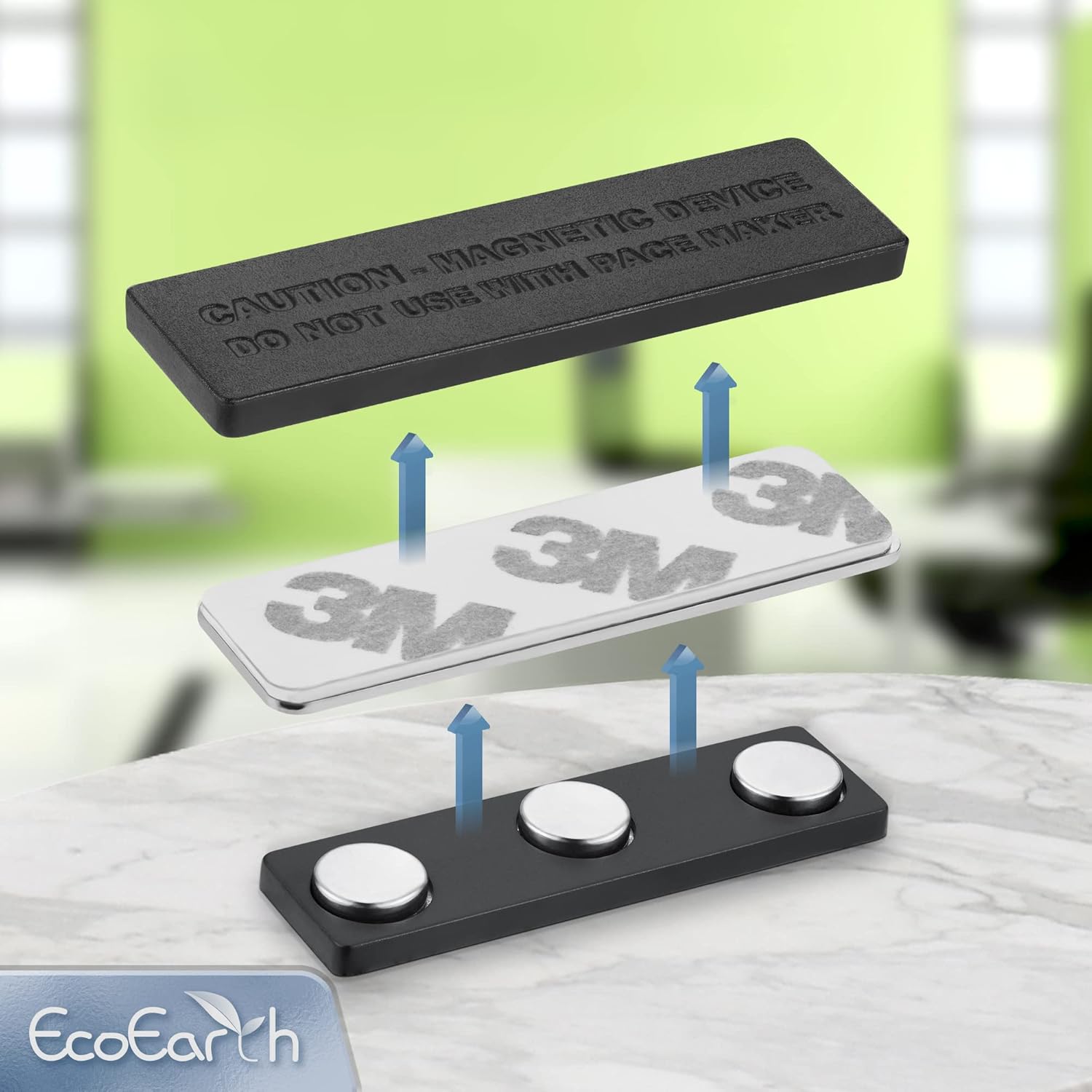 EcoEarth - Name Tag Magnets - 1.75 x 0.5in, 24 PK - Premium Name Tag Holders with Magnetic Backing - 3 Extra Strong Neodymium Magnets for ID Badge Holders - Image 8