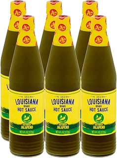 Louisiana Brand Hot Sauce, Southwest Jalapeno Hot Sauce, 6 FL OZ Glass Bottle (Pack of 6)