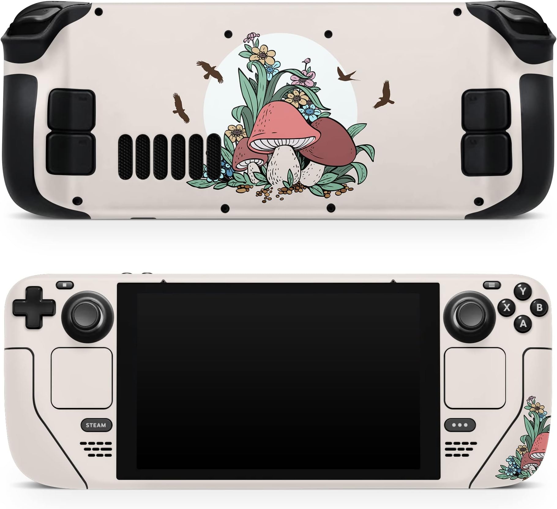 TACKY DESIGN Mushroom Skin For Steam Deck - Kawaii Beige Full Wrap Decal
